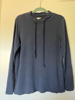 LOFT Navy Blue Pullover Hoodie Sweatshirt
